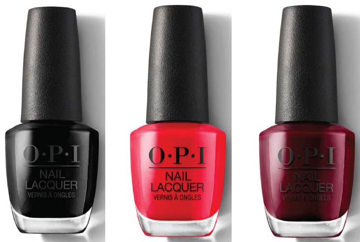 Triple Threats: Beautiful 3-Color OPI Combos That Work. 37 Black onyx Cajun shrimp Malaga wine https://nailhow.com/3-color-opi-nail-polish-colors-that-match/