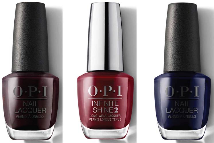 Triple Threats: Beautiful 3-Color OPI Combos That Work. 20 Midnight in Moscow We the Female March in Uniform https://nailhow.com/3-color-opi-nail-polish-colors-that-match/