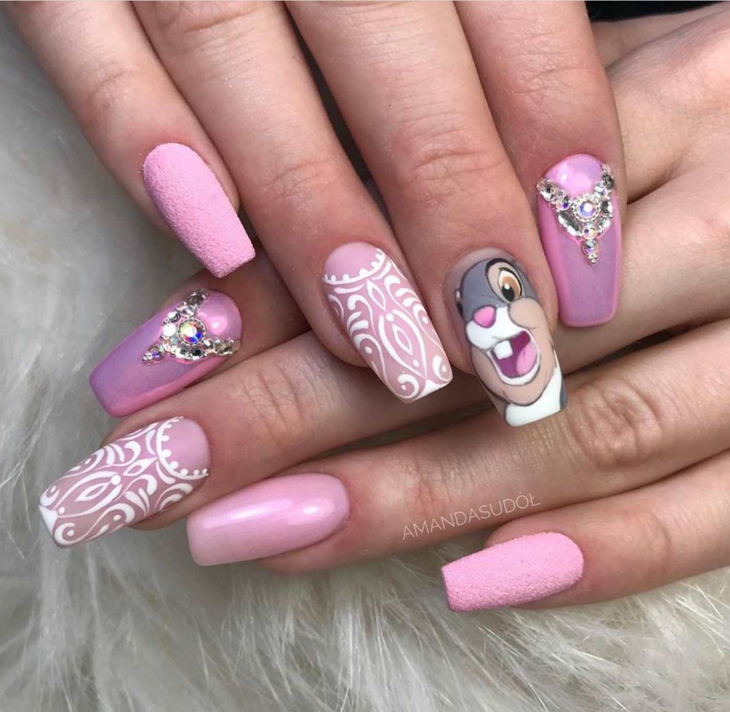 25 Cute Cartoon Nail Art Designs To Make You Smile. 9 thumper https://nailhow.com/25-cute-cartoon-nail-art-designs-that-will-make-you-smile/