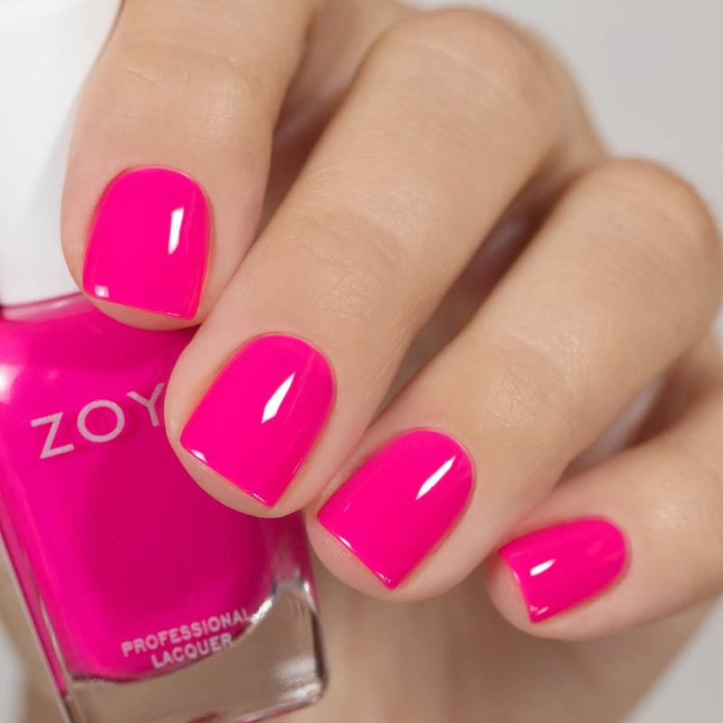 zoya Janie neon pink bright nail polish https://nailhow.com/neon-pink-nail-polish/
