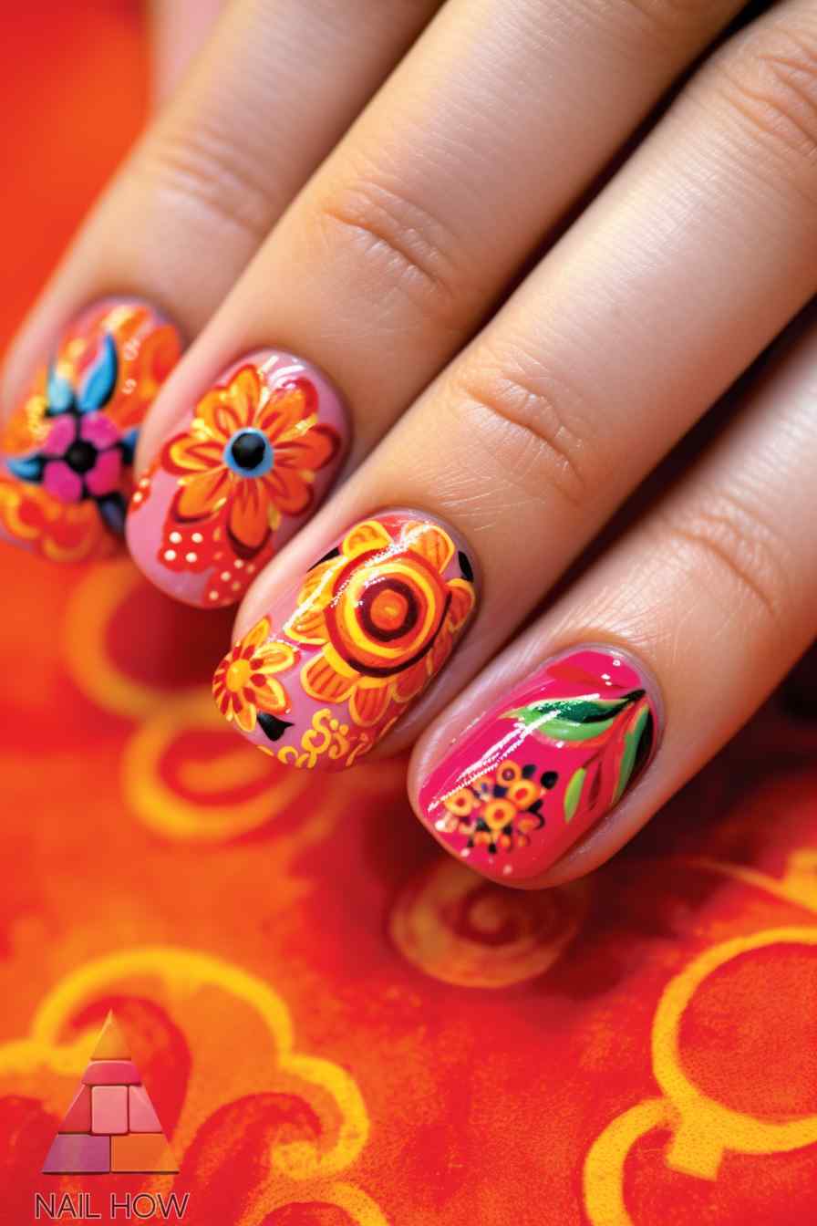 Fiesta at Your Fingertips: Colorful Mexican Nail Designs - nailhow