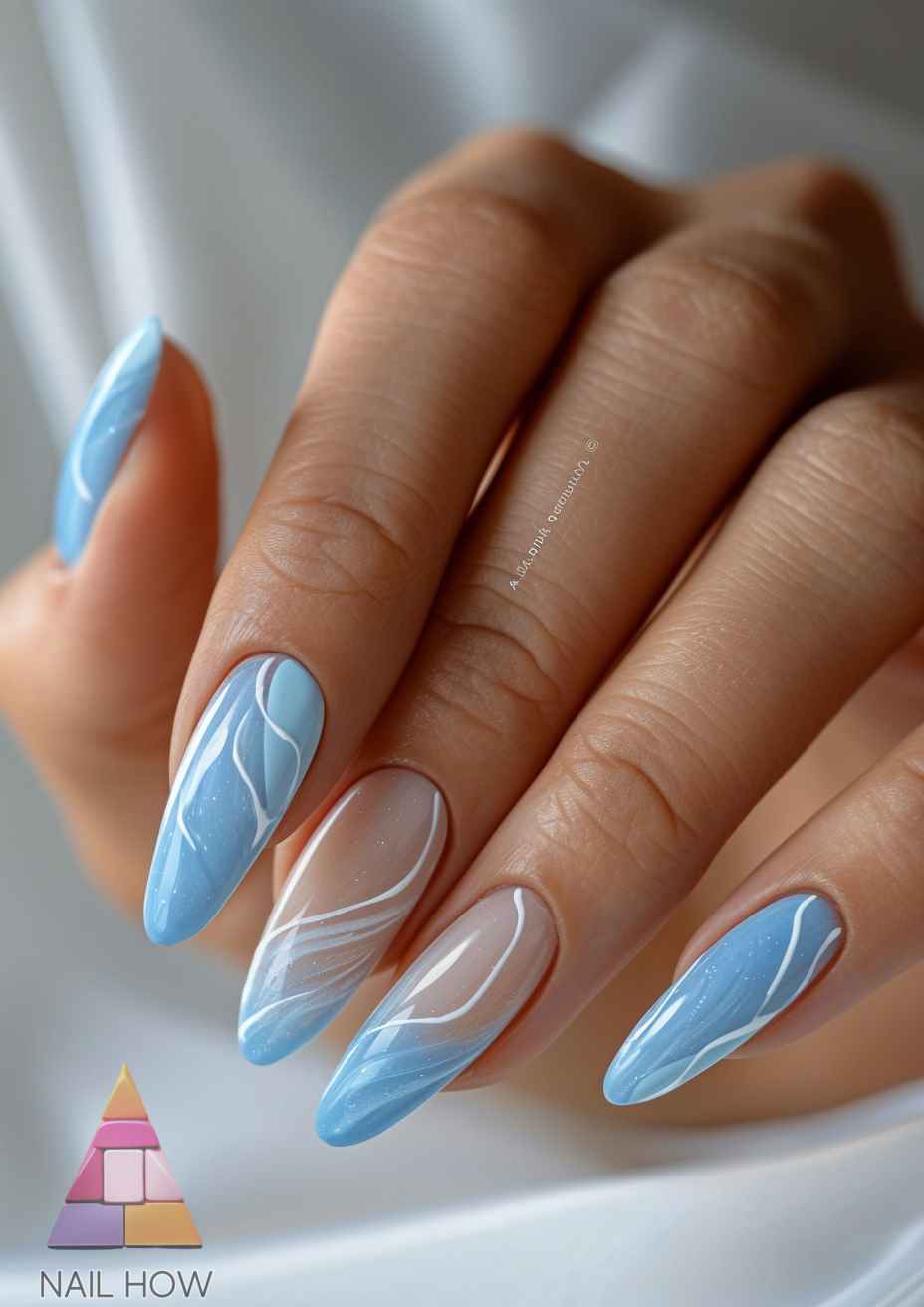 The Best Light Blue Nails with Designs 71 light blue nail designs new 69 https://nailhow.com/the-best-light-blue-nails-with-designs/