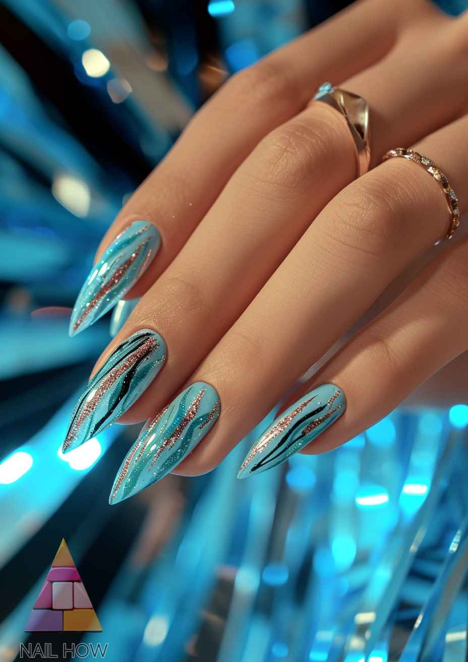 The Best Light Blue Nails with Designs 74 light blue nail designs new 72 https://nailhow.com/the-best-light-blue-nails-with-designs/