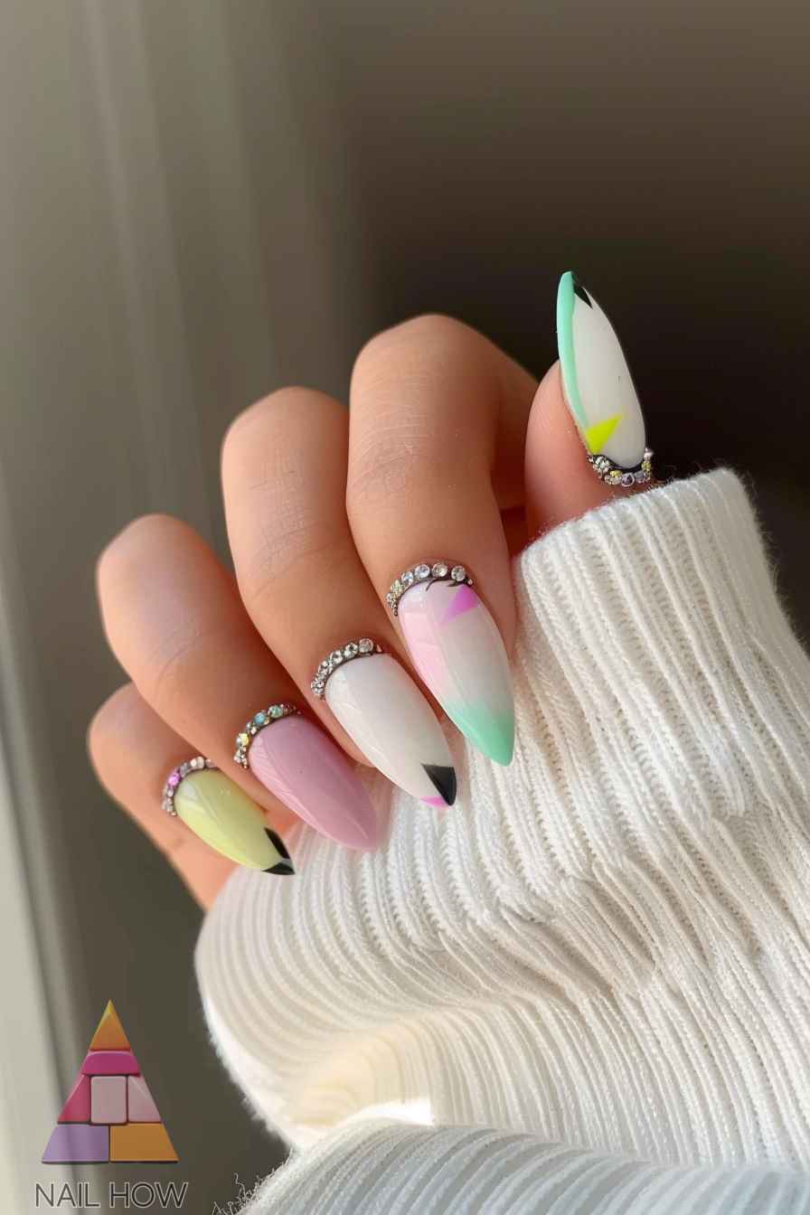 French Tips: Awesome Nail Designs You'll Love 42 french tip design 34 https://nailhow.com/french-tips-awesome-nail-designs/