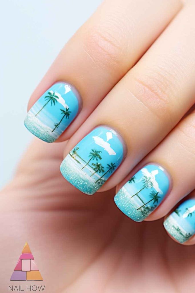 Beach Bliss Unleashed: Dive into 2024's Stunning Nail Art Trends! 151 beach nail design 140 https://nailhow.com/beach-nail-art-trends/