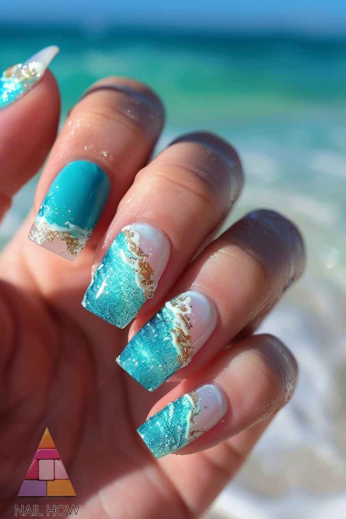 Beach Bliss Unleashed: Dive into 2024's Stunning Nail Art Trends! 136 beach nail design 146 https://nailhow.com/beach-nail-art-trends/