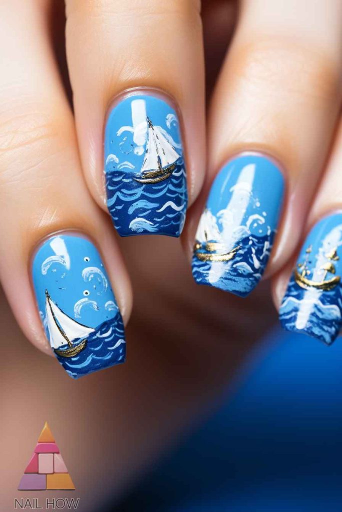Beach Bliss Unleashed: Dive into 2024's Stunning Nail Art Trends! 45 beach nail design 39 https://nailhow.com/beach-nail-art-trends/