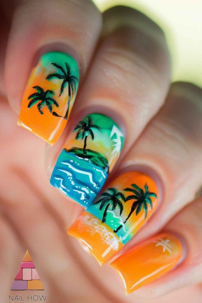 Beach Bliss Unleashed: Dive into 2024's Stunning Nail Art Trends! 81 beach nail design 69 https://nailhow.com/beach-nail-art-trends/