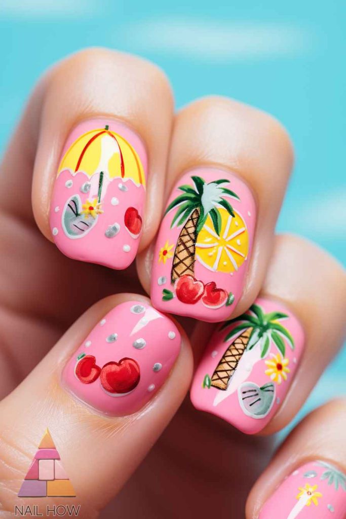 Beach Bliss Unleashed: Dive into 2024's Stunning Nail Art Trends! 72 beach nail design 72 https://nailhow.com/beach-nail-art-trends/