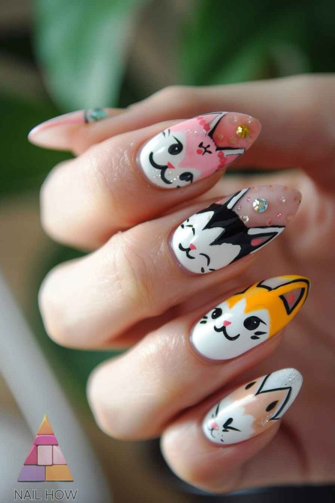 cute funky nail design 139 https://nailhow.com/cute-funky-nail-designs/