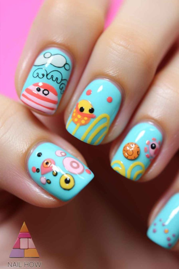cute funky nail design 163 https://nailhow.com/cute-funky-nail-designs/