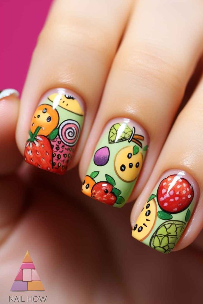 cute funky nail design 225 https://nailhow.com/cute-funky-nail-designs/