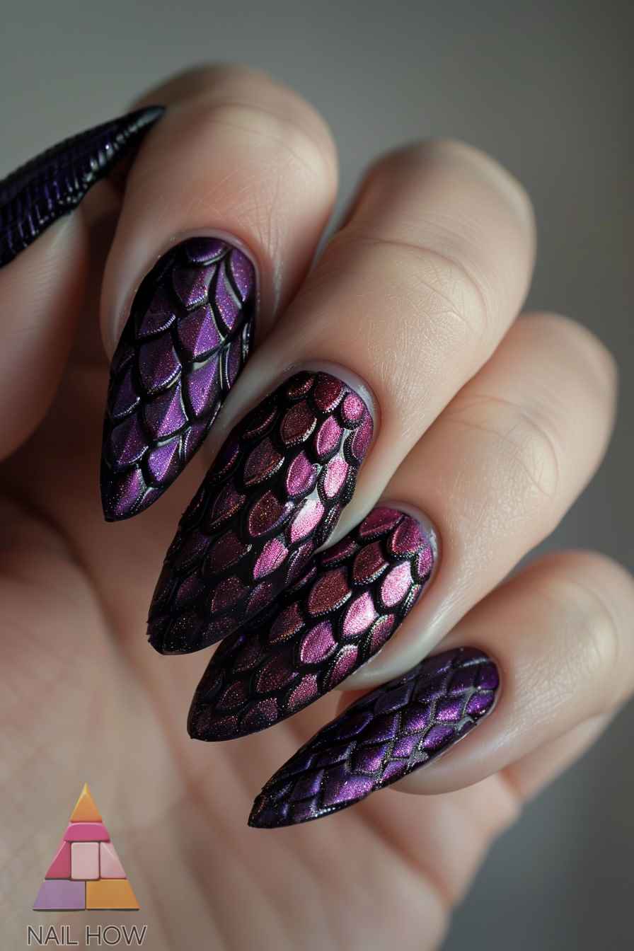 Purple Majesty: Unveiling the 2024 Trends in Lavish Purple Nail Art 317 purple nail design 338 https://nailhow.com/purple-nail-art/