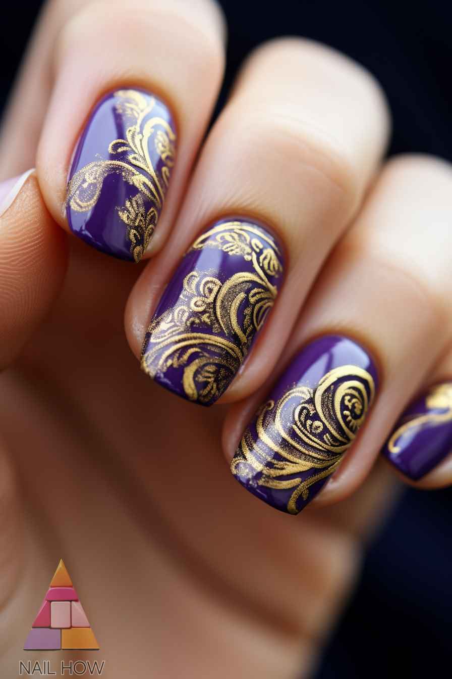 Purple Majesty: Unveiling the 2024 Trends in Lavish Purple Nail Art 333 purple nail design 343 https://nailhow.com/purple-nail-art/