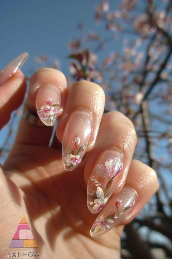 Spring at Your Fingertips: Exploring the Art and Elegance of Cherry Blossom Nail Designs 41 Cherry blossom Nail Designs 34 https://nailhow.com/cherry-blossom-nail-designs/