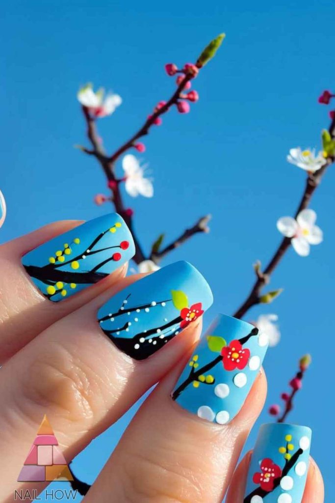 Spring at Your Fingertips: Exploring the Art and Elegance of Cherry Blossom Nail Designs 76 Cherry blossom Nail Designs 67 https://nailhow.com/cherry-blossom-nail-designs/