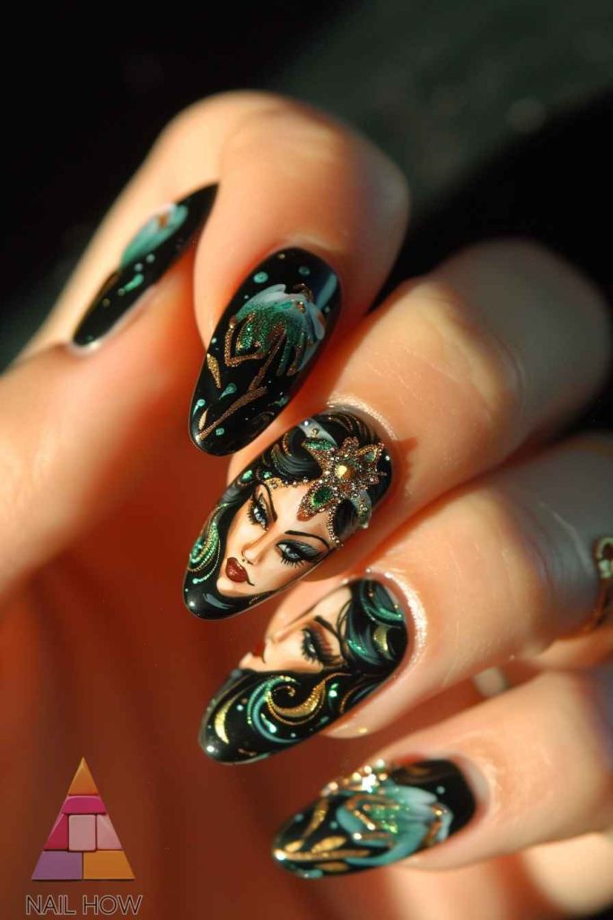 Goddess Nail Designs: Divine Manicures to Channel Your Inner Deity 22 Goddessl Nail Designs 19 https://nailhow.com/goddess-nail-designs/