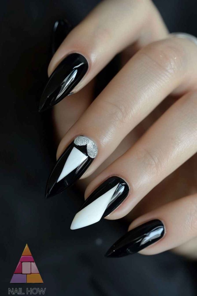 Bold and Beautiful Black Acrylic Nails to Enhance Your Style 133 black acrylic nails 140 https://nailhow.com/black-acrylic-nails/