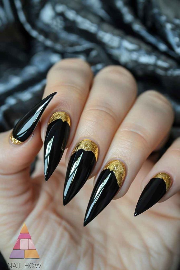 Bold and Beautiful Black Acrylic Nails to Enhance Your Style 16 black acrylic nails 16 https://nailhow.com/black-acrylic-nails/