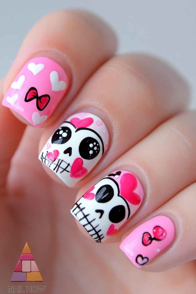 Welcome to the Adorably Spooky World of Cute Halloween Nails! 87 cute halloween nails 92 https://nailhow.com/cute-halloween-nails/