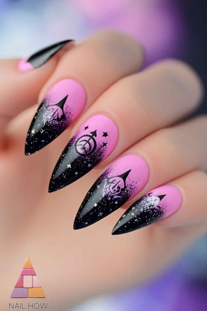 Welcome to the Fabulous World of Pink Halloween Nails! 16 pink halloween nails 13 https://nailhow.com/welcome-to-the-fabulous-world-of-pink-halloween-nails/