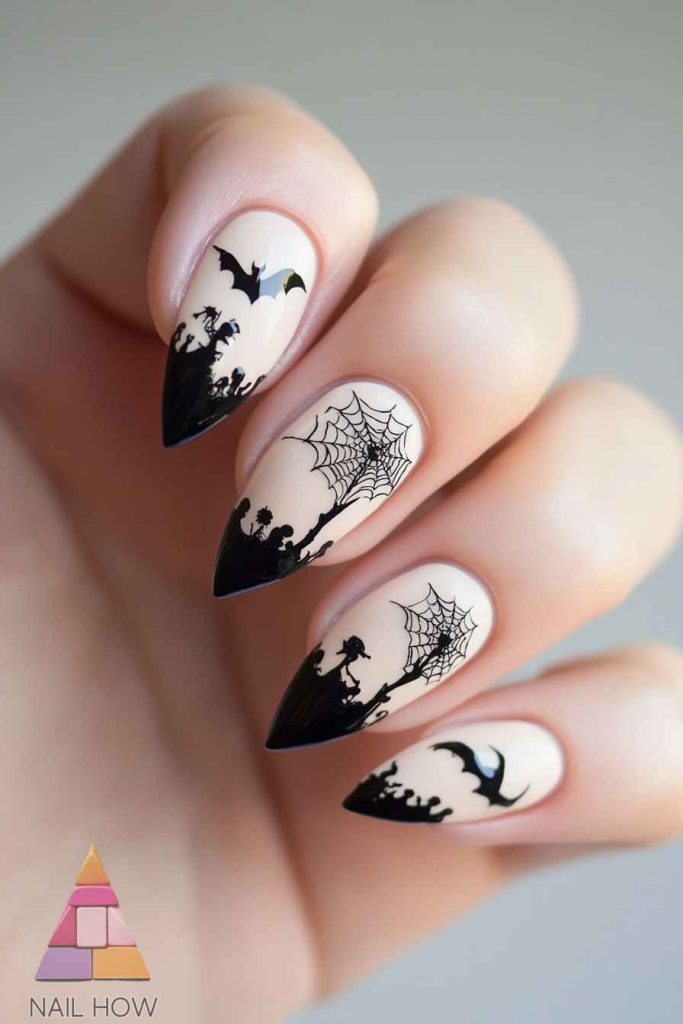 Welcome to the World of Spooky Halloween Nails! 34 spooky halloween nails 32 https://nailhow.com/spooky-halloween-nails/