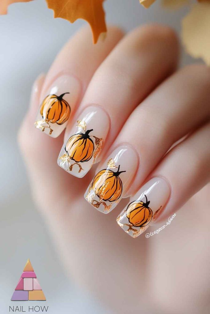 Stunning Thanksgiving Nails to Feast Your Eyes On 106 thanks giving nails 98 https://nailhow.com/thanksgiving-nails/
