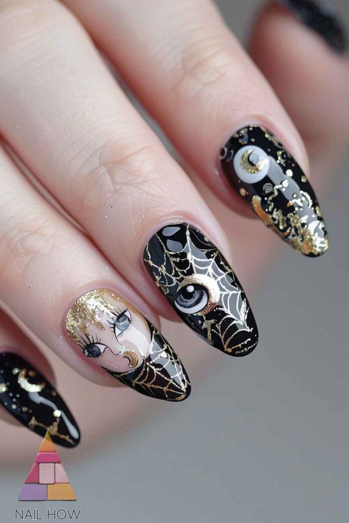 Enchanting Witchy Nails: Unleash Your Inner Sorceress 88 witchy nails 52 https://nailhow.com/witchy-nails/