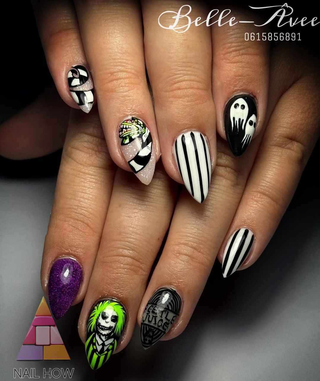 Beetlejuice Nails The Ultimate Guide To Spooky Spectacular Nail Art Beetle Juice Nails 21 1